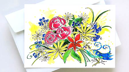 Bild: Kunstkarte «Blumengruss»