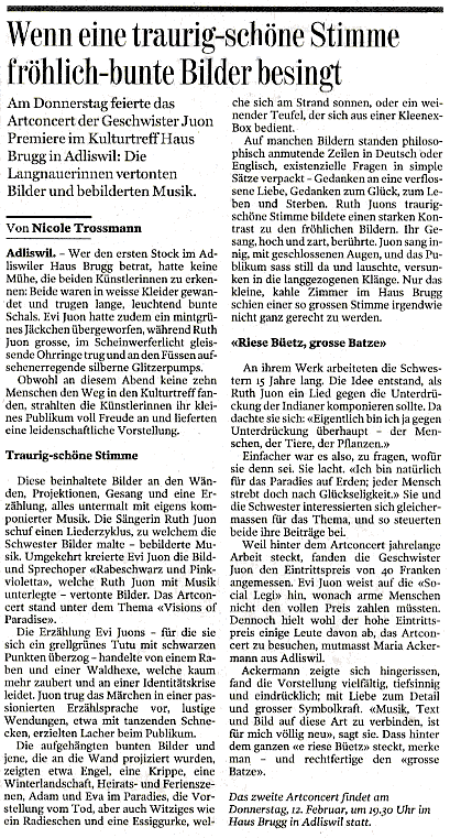 Text: Konzertkritik Tages-Anzeiger